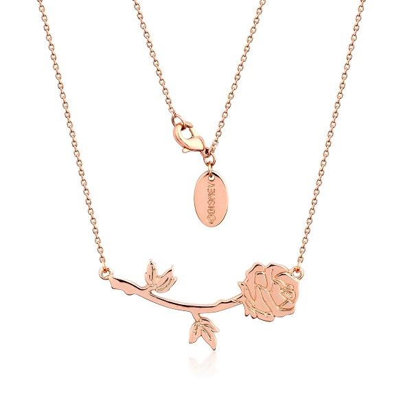 Beauty And The Beast Rose Necklace Gold