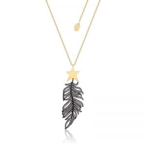 Dumbo Magic Feather Necklace Yellow Gold