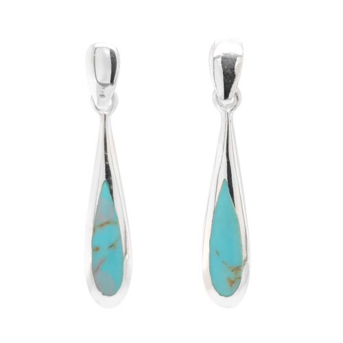 Turquoise Sterling Silver Long Drop Earrings