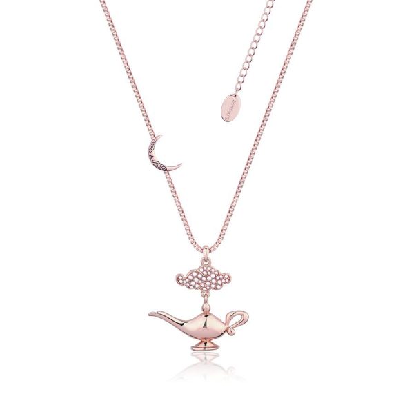 Aladdin Genie Lamp in the Night Necklace Rose Gold