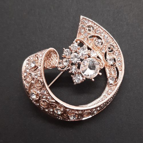 Rose Gold Colour Crystal Brooch