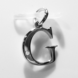 A to Z Initial Silver Pendant with Diamond