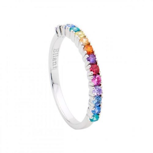 Spectral Colour CZ Sterling Silver Ring