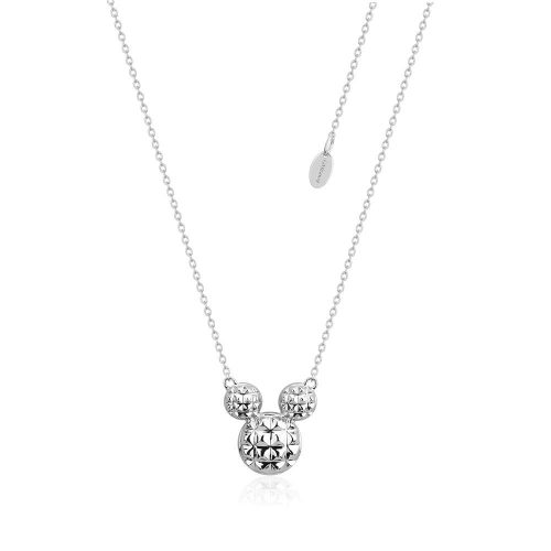 Mickey Mouse Sterling Silver Diamond-Cut Necklace