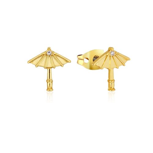 Princess Mulan Umbrella stud earrings yellow gold couture kingdom DYE852