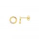 Silver Open Round Stud Yellow Gold