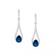 Silver Blue CZ Drop Earrings E532LB