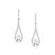 Silver CZ Drop Earrings White Gold E532S