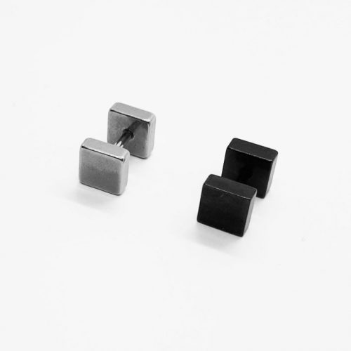 Stainless Steel 6mm Square Earring ME025