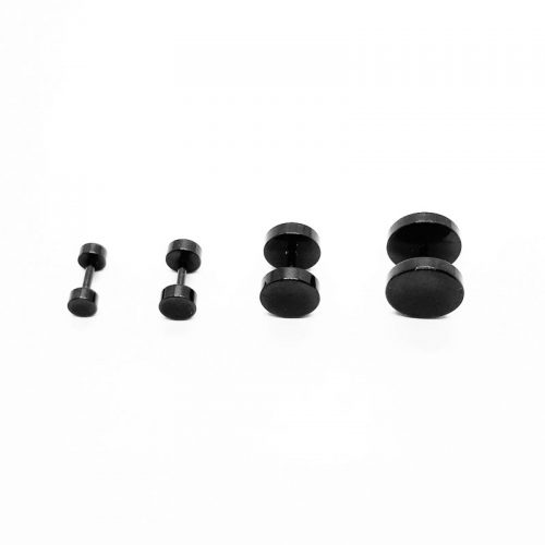 Stainless Steel Black Screw Stud Earring