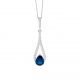 Silver Blue CZ Drop Necklace P837LB