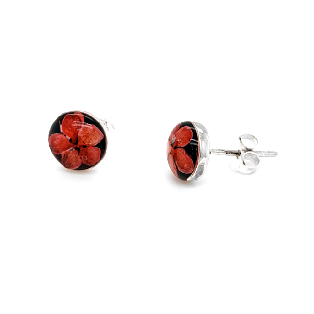 Petite Red Onyx Stud Earrings