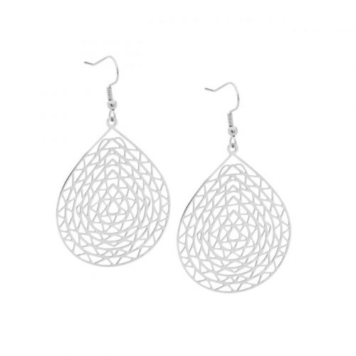 Stainless Steel Abstract Large Tear Drop Earrings