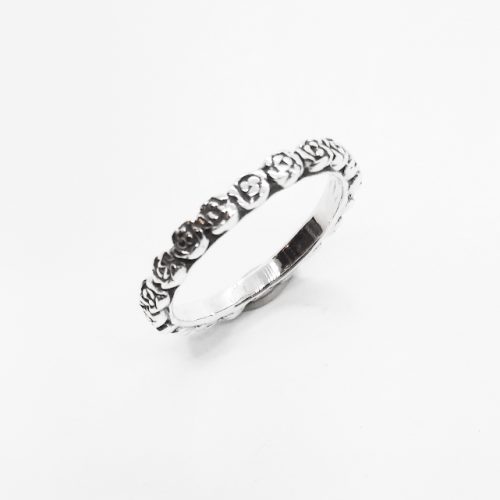 Sterling Silver Stackable Rose Band Ring