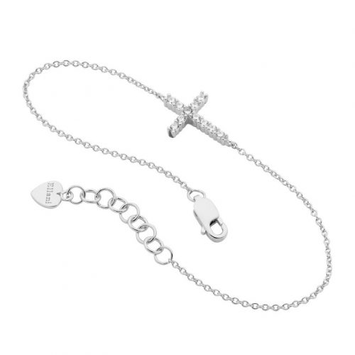Sterling Silver Laid Cross Bracelet