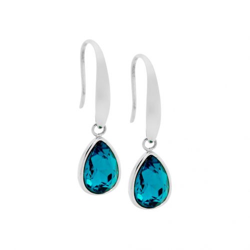 Teal Blue Colour Stainless Steel Earrings