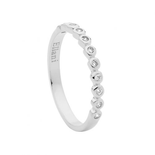 Rhodium Plated Sterling Silver CZ Ring