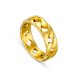 Stainless Steel Cuban Link Ring Yellow Gold