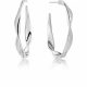 Silver Twister Twist Hoop Earrings