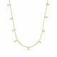 Sterling Silver Petite CZ Charm Necklace Yellow Gold