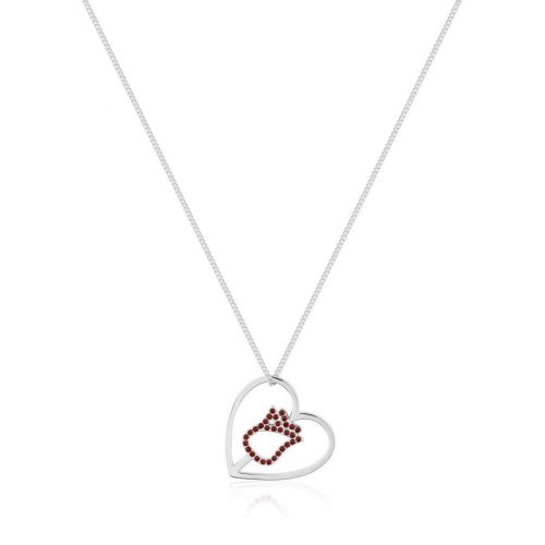 Enchanted Rose Heart Necklace Silver