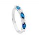 Sterling Silver London Blue and White CZ Ring