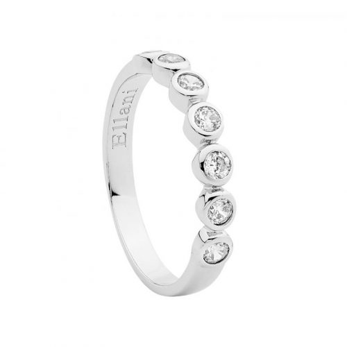 Sterling Silver CZ Bezel Set Ring