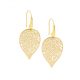 Stainless Steel Large Leaf Earrings Yellow Gold