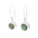 Small Labradorite Round Sterling Silver Earrings