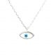 Sterling Silver Evil Eye Mother of Pearl Tiny Pendant