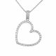 Open Love Heart Silver Necklace