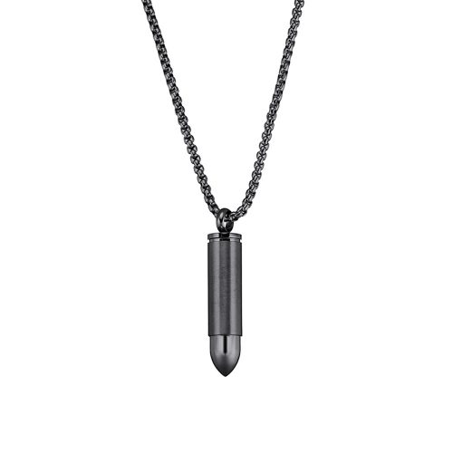 Stainless Steel Bullet Pendant Necklace
