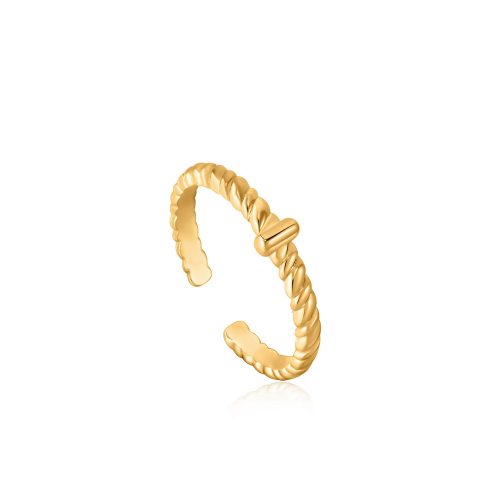 Gold Rope Twist Adjustable Ring