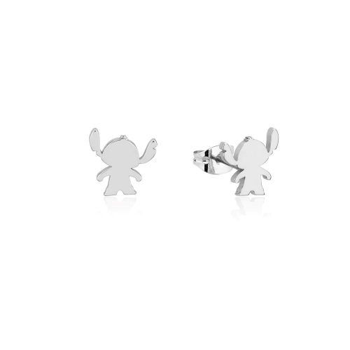 Stitch Ohana Stud Earrings White Gold