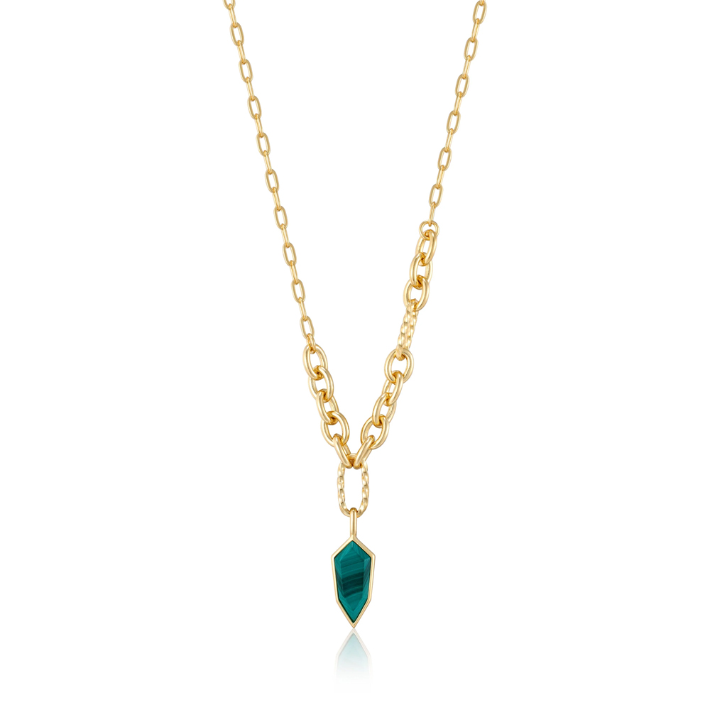 malachite and gold necklace