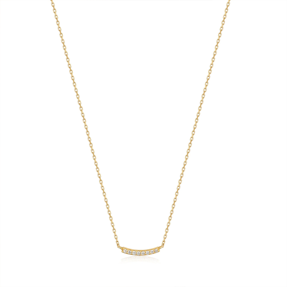 14kt Gold Magma Curve Diamond Necklace