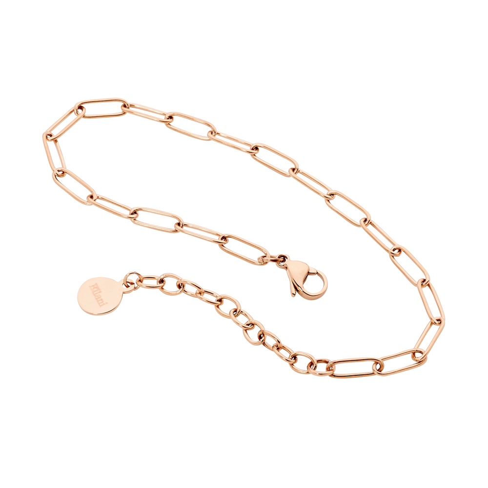 Rose Gold Plated Sterling Silver Chain Bracelet