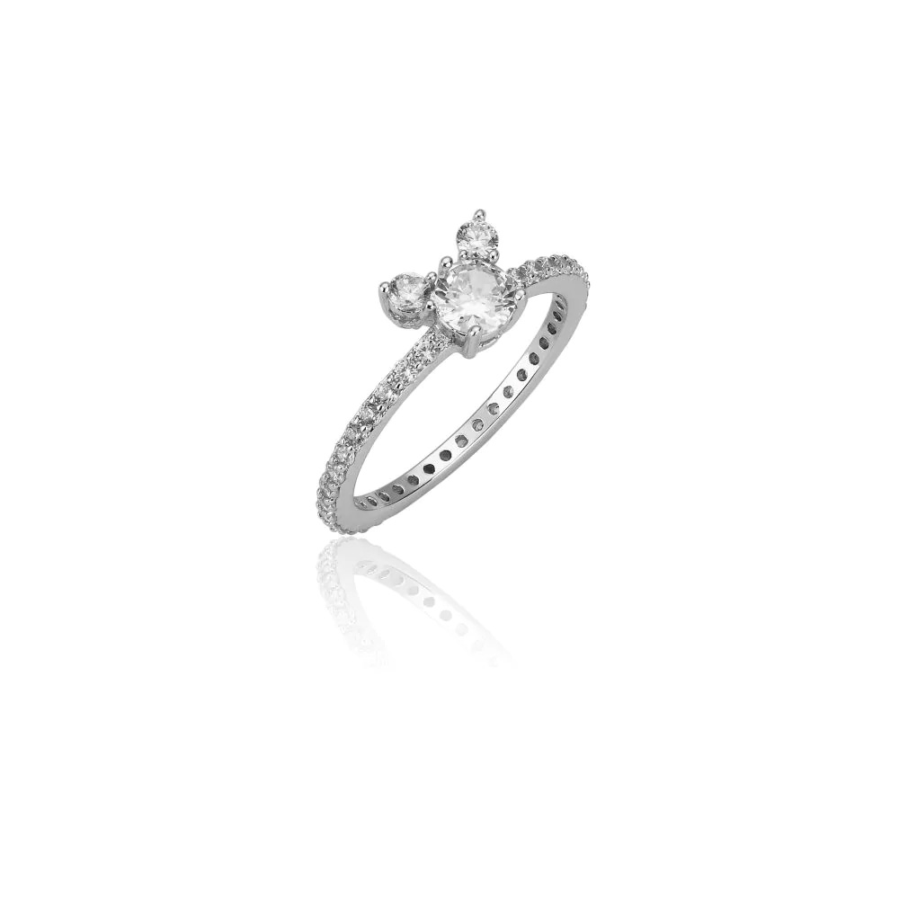 Precious Metal Mickey Mouse Claw Set CZ Ring