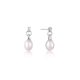 Silver Pearl Drop Stud Earrings