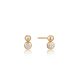 Gold Orb Sparkle Stud Earrings