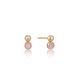 Gold Orb Rose Quartz Stud Earrings