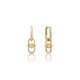 Gold Orb Link Drop Earrings