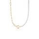 Gold Pearl Chunky Link Chain Necklace