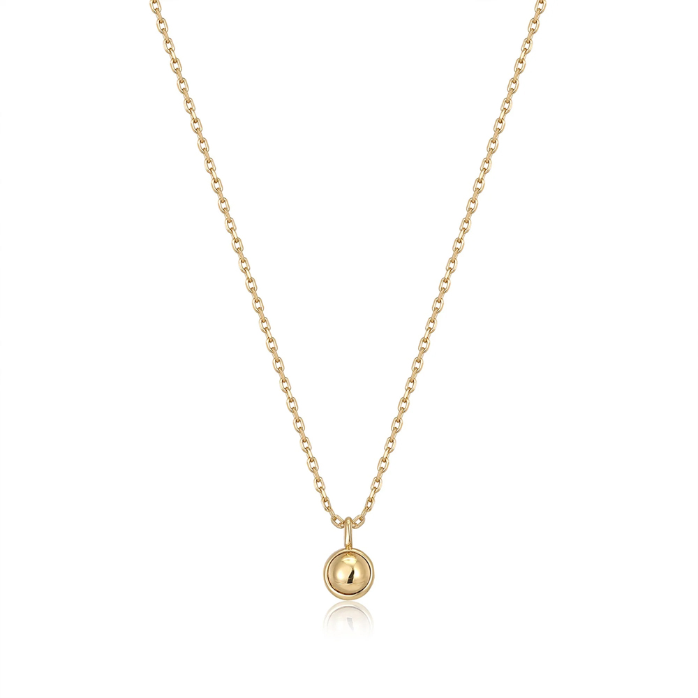 Gold Orb Drop Pendant Necklace