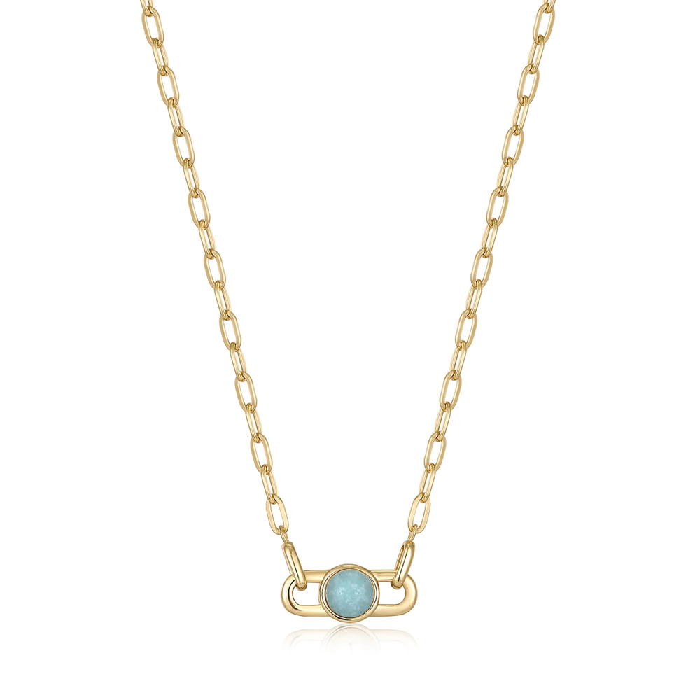 Gold Orb Amazonite Link Necklace