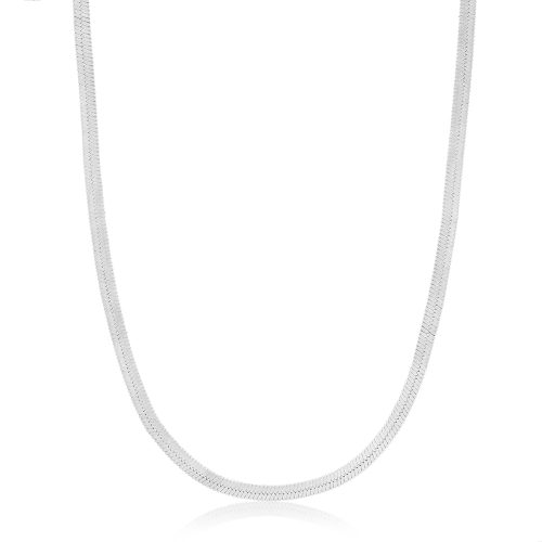 Silver Flat Snake Chain Necklace