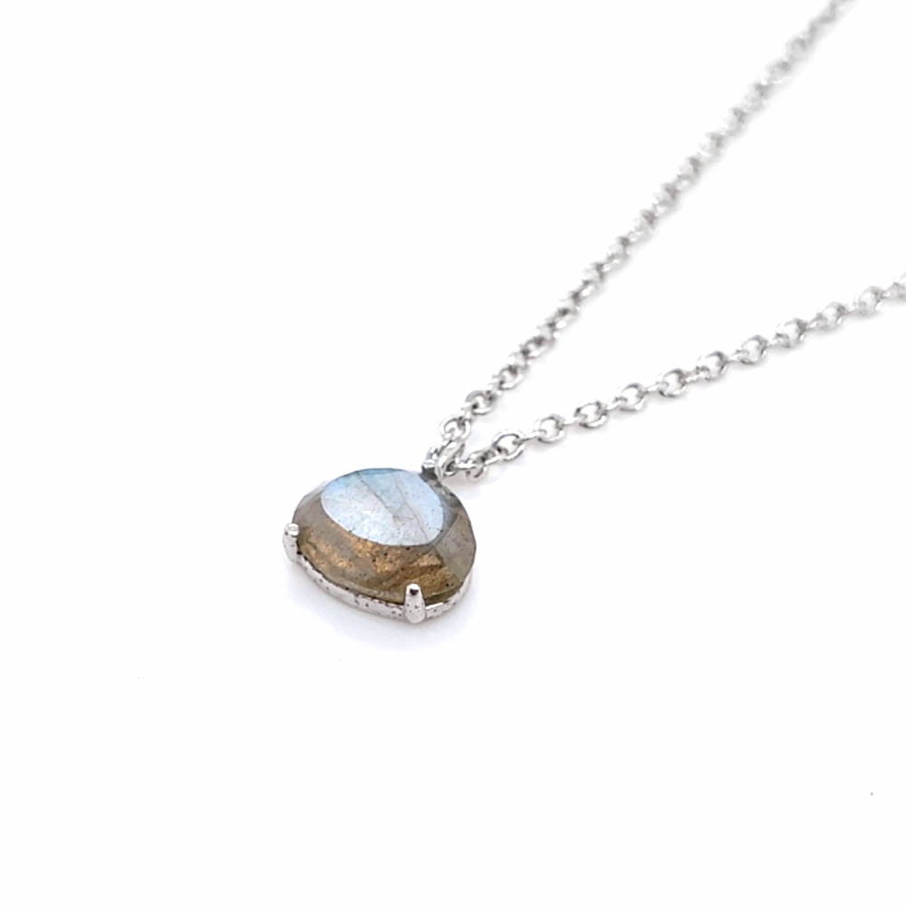 Small Labradorite Silver Necklace