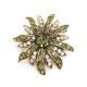 Green Crystal Flower Brooch