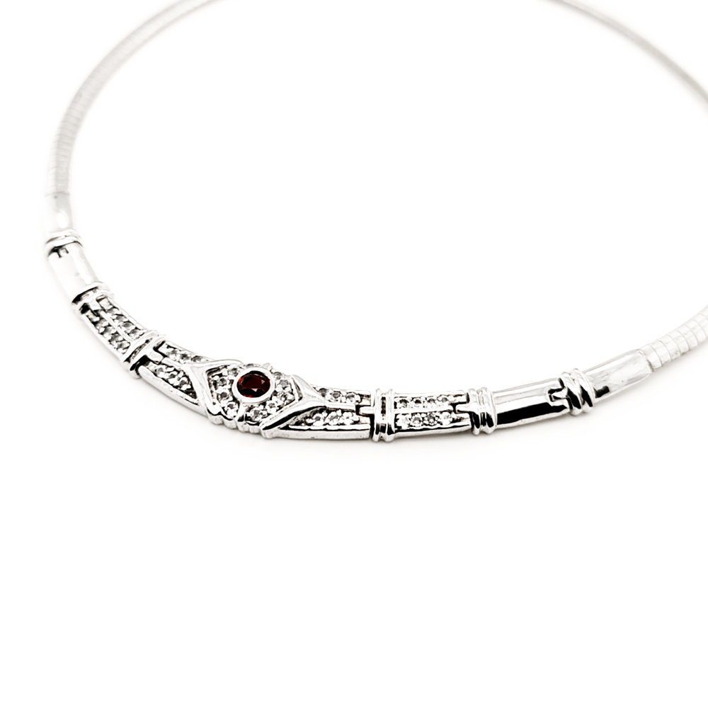 Red Spinel Silver Necklace