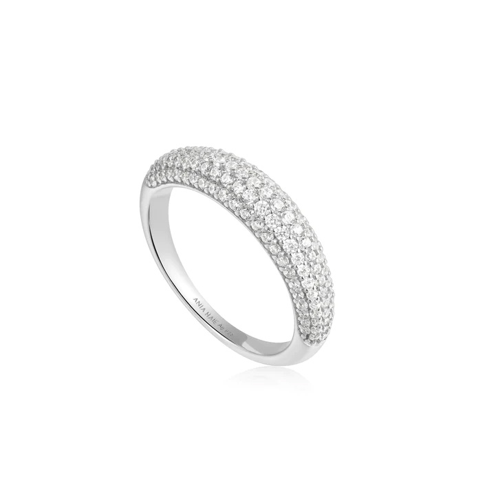 Silver Pave Dome Ring